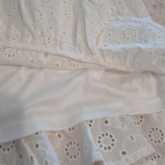 Aqua Eyelet Ruffle Hem Sleeveless Scoop Neck Dress - Picture 10 of 12